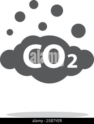 CO2 carbon dioxide emission icon. Carbon dioxide. Icon for websites and applications. Flat style Stock Vector