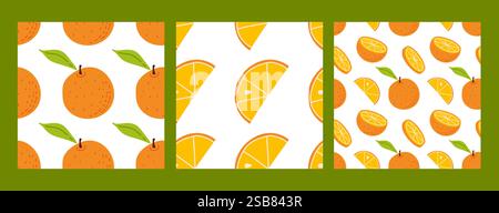 Colorful patterns of oranges and lemons on a white background showcasing their fresh appeal Stock Vector