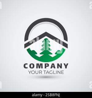 forest house and building logo design template Stock Vector