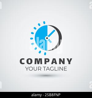 Time clock logo design simple template Stock Vector