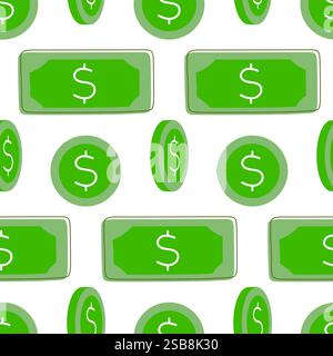 Green Buttons With Dollar Signs Stock Vector