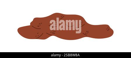 Brown mound resembling organic matter on a white background illustrating natural waste formation Stock Vector