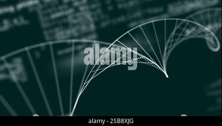 DNA strand and binary coding, scientific data processing image Stock Photo