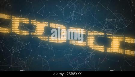 Chain and binary coding, scientific data processing image Stock Photo