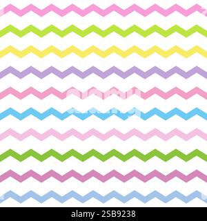 Colorful Zigzag Seamless Pattern texture Stock Vector