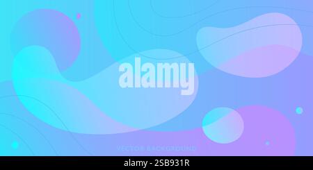 Blue and Pink Abstract Background With Circles Stock Vector