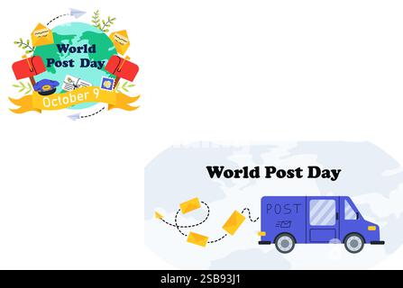 Celebrating World Post Day with global connections and postal traditions on October 9 Stock Vector