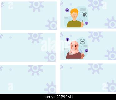Woman Using Voice Recognition Technology Stock Vector