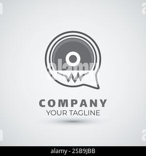 Disc music chat play logo design Stock Vector