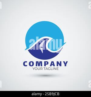 Wave water logo design template Stock Vector