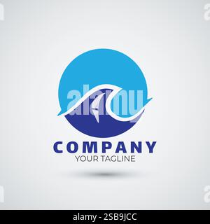 Wave water logo design template Stock Vector