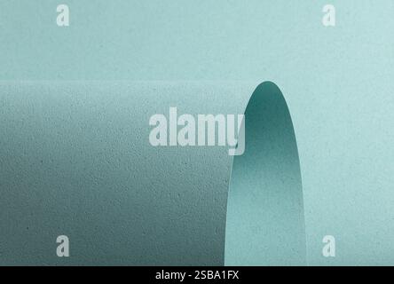 A pastel blue textured paper background with punched and perforated details, featuring soft shadows and delicate folds. The matte finish and fine mate Stock Photo