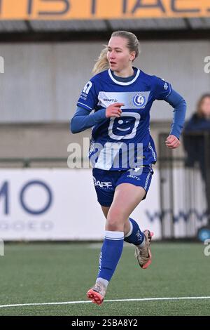 Gent, Belgium. 15th Feb, 2025. Jong Gent's Abdoul Rachid Ayinde ...