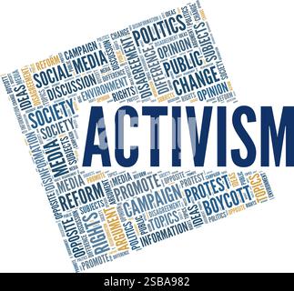 Activism conceptual vector illustration word cloud isolated on white background. Stock Vector