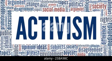 Activism conceptual vector illustration word cloud isolated on white background. Stock Vector