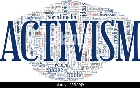Activism conceptual vector illustration word cloud isolated on white background. Stock Vector