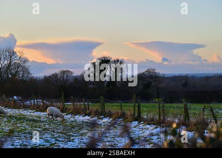 Around the UK - Cloud Formations above the Lancashire hillsides Stock Photo
