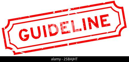 Grunge red guideline word rubber seal stamp on white background Stock Vector