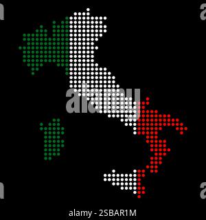 Italy dotted flag map. Vector design. Stock Vector
