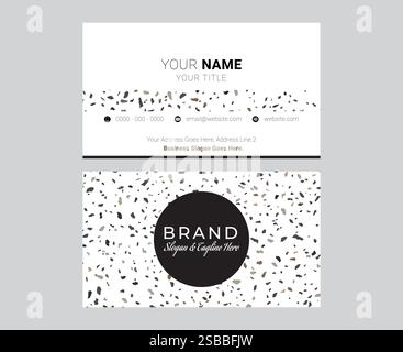 Minimal Modern Terrazzo Business Card Design Stock Vector