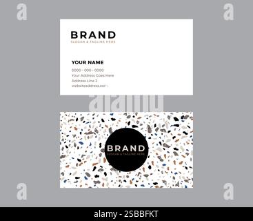 Terrazzo Pattern Elegant Minimal Business Card Design Stock Vector