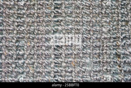Close up natural blue and gray jute fibers on carpet Stock Photo