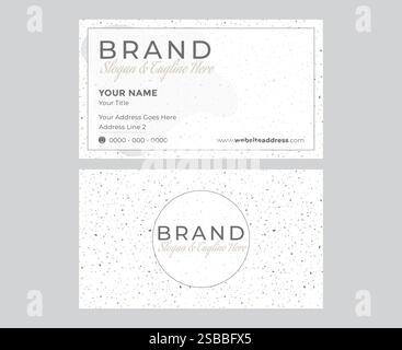 White Terrazzo Minimal Business Card Design Stock Vector