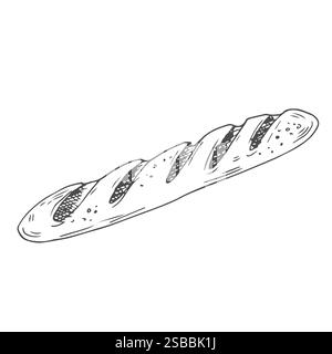 French baguette icon. Outline french baguette vector icon for web design isolated Stock Vector
