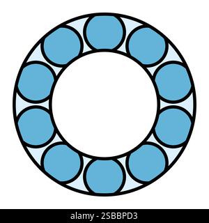 Bearing wheel icon, rolling ball sign, flat web design vector illustration . Stock Vector