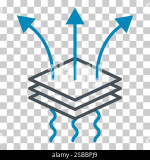 Breathable resistant icon, waterproof material protection sign, web vector illustration . Stock Vector