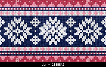 Scandinavian style seamless mosaic tiles pattern Stock Vector
