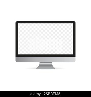 Computer Mockup. Notebook PC realistic vector illustration with transparent lcd Stock Vector