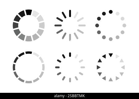Loading vector set isolated on white background Stock Vector