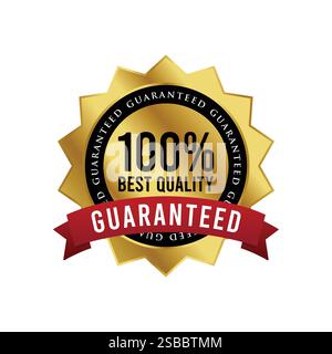 Satisfaction Guaranteed 100% Quality Badge, trust badge design Stock Vector