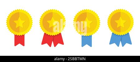 Award Medal Vector Set on White Background Stock Vector