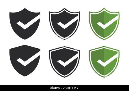 Security Shield vector set isolated on white background Stock Vector
