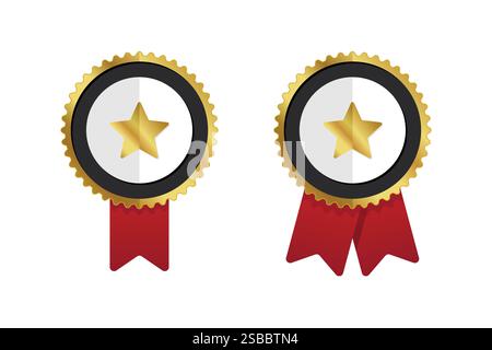 Award Medal Vector Set on White Background Stock Vector