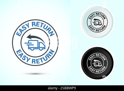 Easy return icon design illustration, Easy return label for product packaging Stock Vector