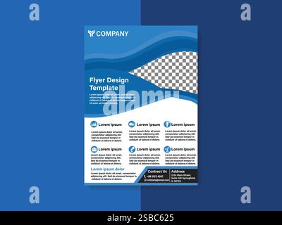 Modern Blue Business Flyer Design Template Stock Vector