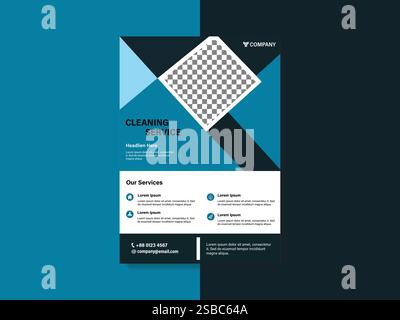 Professional Cleaning Service Flyer Design Template Stock Vector