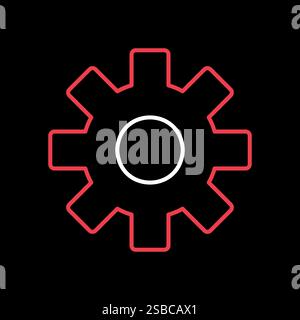 Settings on black background icon with additional gears symbol. Security sign. Graph symbol for your web site design, logo, app, UI Stock Vector