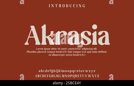 Elegant Font, Serif Typeface, Sans Serif, Modern Typography, Classic Lettering, Handwritten Font, Display Font, Script Typeface, Uppercase Letters, Stock Vector