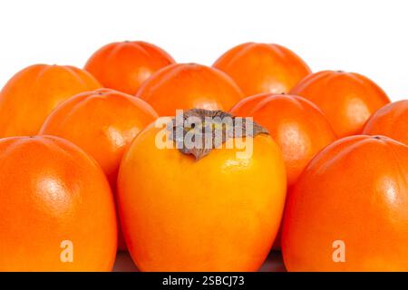 Fresh persimmons isolated on white background Stock Photo