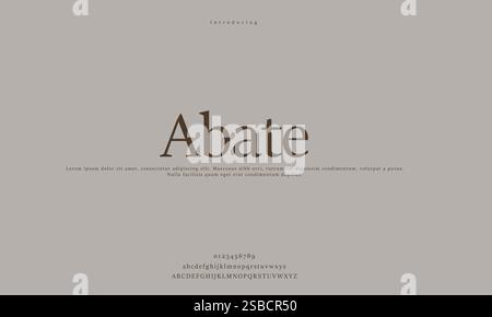 Elegant Font, Serif Typeface, Sans Serif, Modern Typography, Classic Lettering, Handwritten Font, Display Font, Script Typeface, Uppercase Letters, Stock Vector
