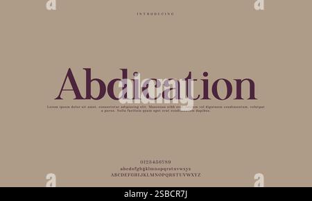 Elegant Font, Serif Typeface, Sans Serif, Modern Typography, Classic Lettering, Handwritten Font, Display Font, Script Typeface, Uppercase Letters, Stock Vector