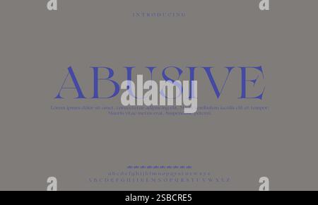 Elegant Font, Serif Typeface, Sans Serif, Modern Typography, Classic Lettering, Handwritten Font, Display Font, Script Typeface, Uppercase Letters, Stock Vector