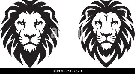 Angry Lion Head Icon Vector Illustration Silhouette Stock Vector