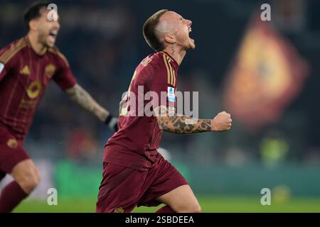 Angelino of AS Roma celebrates after scoring first goal during the UEFA ...