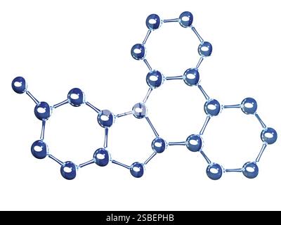 Model of abstract molecular structure. Glass atom model. Isolated on white background. 3d render Stock Photo