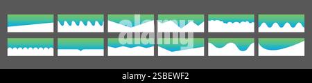 Green dividers shapes vector set. Stock Vector